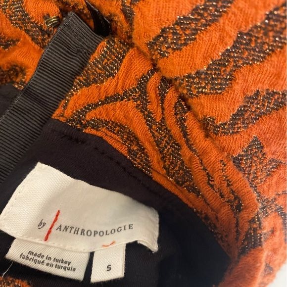 Anthropologie || Brigitte Jacquard Tiger Dress Orange Small