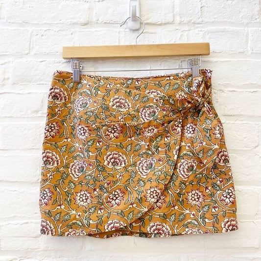 Sezane || Pacome Floral Wrap Tie Waist Mini Skirt 36 US 4