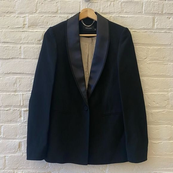 Karen Millen || Contrast Lapel Tuxedo Blazer Black 2