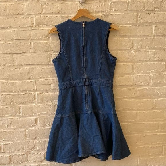 7 for All Mankind || Denim Flounce Mini Dress Blue Small