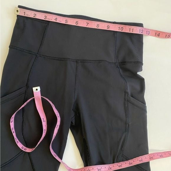 Lululemon || Outrun Crop Pockets Mesh Pockets Solid Black 4