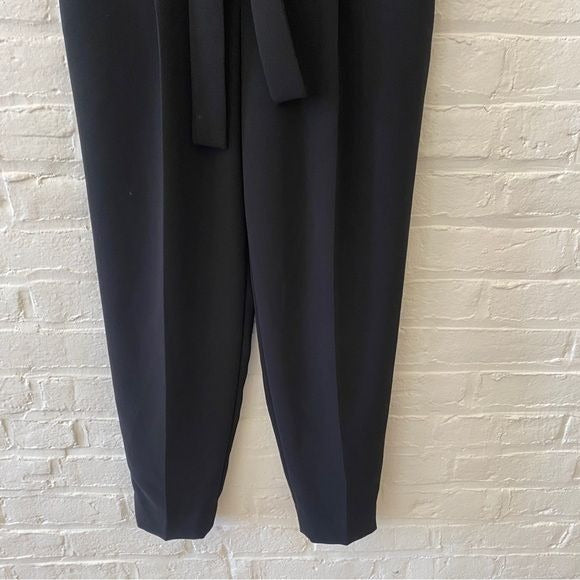 Theory || Sash Tie Pant in Crepe Trouser Ankle Black 4