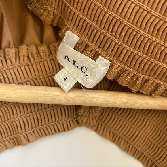 A.L.C. || Naya Crop Top Wide Neck Tan Beige 4