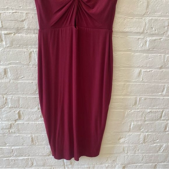 Anthropologie || Bailey44 Twist Knot Keyhole Dress Burgundy Medium NWT