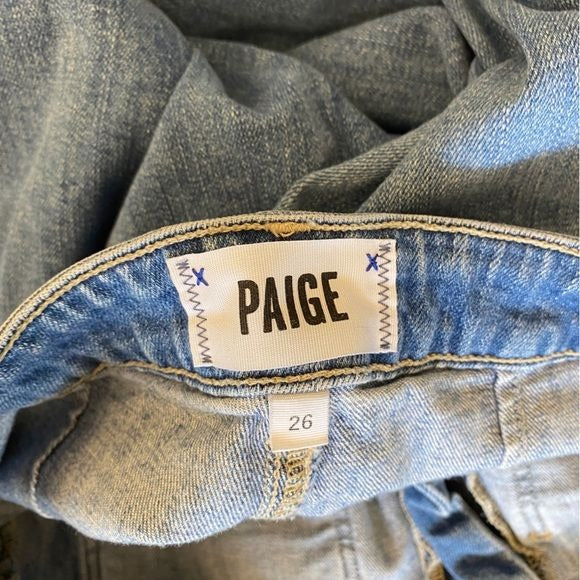 Anthropologie || Paige Nellie Patch Pocket Wide Leg Crop Jeans Blue 26