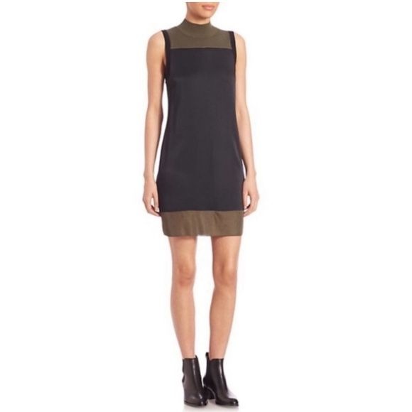 Rag & Bone || Vivienne Colorblock Shift Dress Black Green Medium