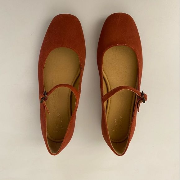 Crown Vintage || Sillani Mary Jane Flat Rust Red Suede 6