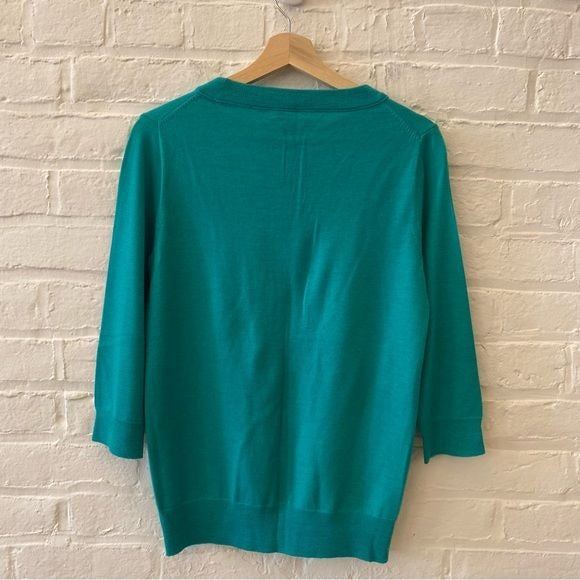 J. Crew || Tippi Sweater in Merino Wool Crew Neck Green Teal Jewel Small