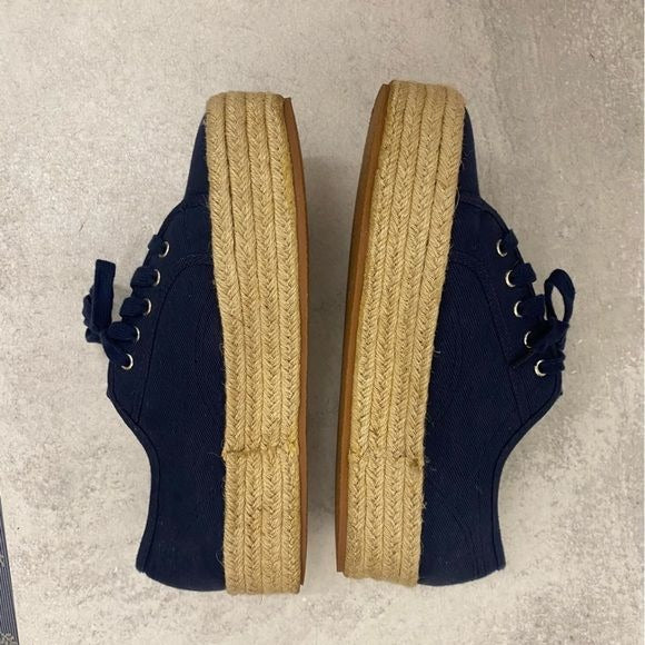 Wild Pair || Sofeya Espadrille Platform Sneakers Navy 9.5