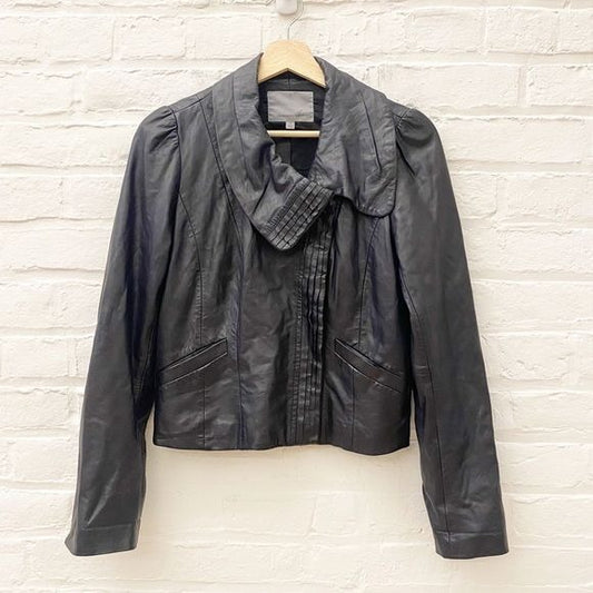 Classiques Entier || Leather Jacket Cost Navy Dark Purple Small