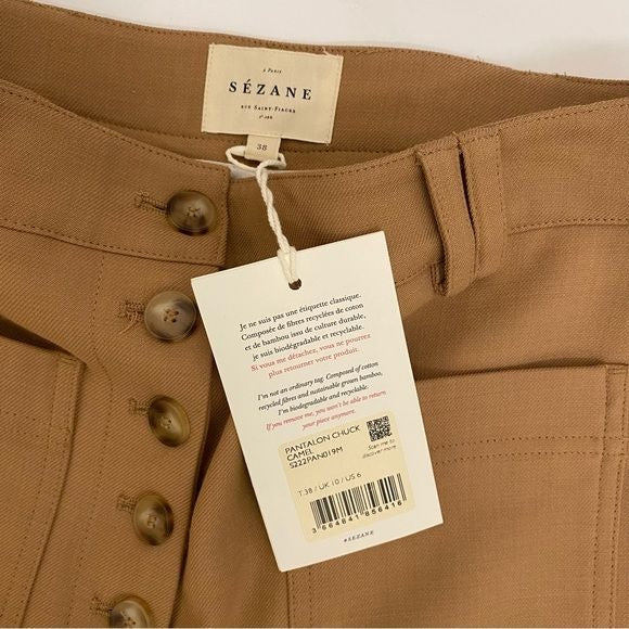 Sezane || Chuck Trousers Pants Camel Tan 38 US 6 NWT