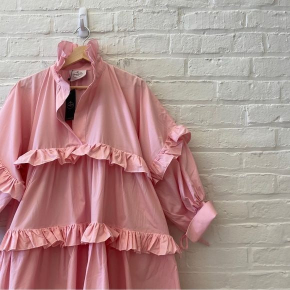 Marielle Stokkelaar || Dress Ria Rose A-Line Ruffle Pink OS NWT