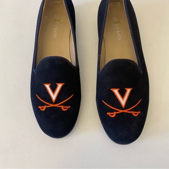 JP Crickets || University of Virginia UVA Suede Embroidered Smoking Loafers 8