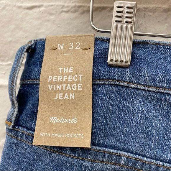 Madewell || Perfect Vintage Jean in Silverleaf Wash Retro Pocket Edition Blue 32