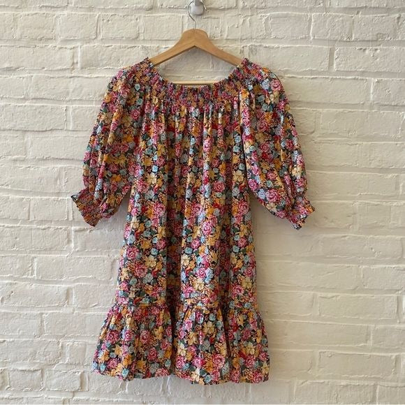 Anthropologie || Maeve Flounced Floral Smocked Mini Dress SP