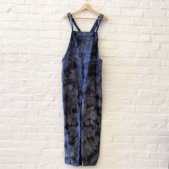 Anthropologie || Pilcro The Wanderer Relaxed Overalls Blue Tie Dye 32