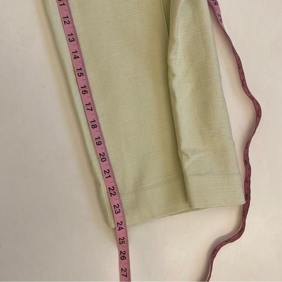 Vince. || Panama Woven Linen Blend Pants Cropped Wide Leg Light Green 8