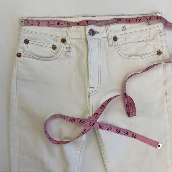 R13 || Kick Fit Crop Jeans in Bale White 27