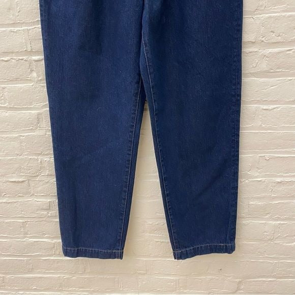 Madewell || Baggy Straight Jeans in Woodham Wash: Pleated Edition Dark Denim 30