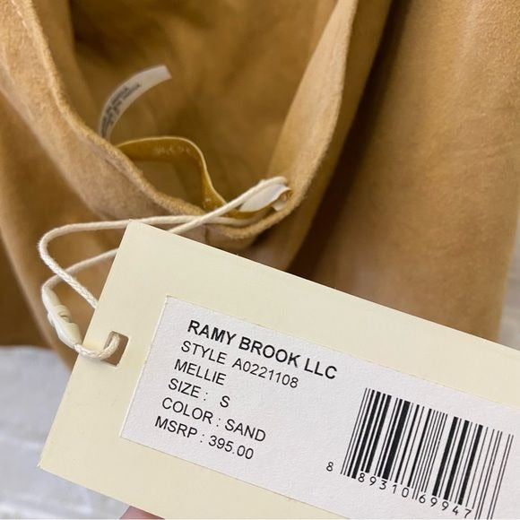 Ramy Brook || Mellie Suede Halter Top Tan Small NWT