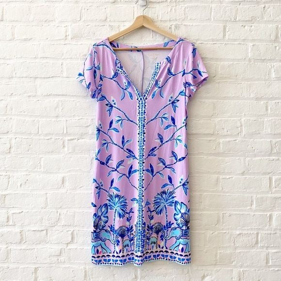 Lilly Pulitzer || Sophiletta Dress in Purple Iris Slathouse Jungle UPF 50 Medium