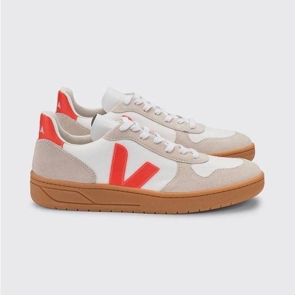 Veja || V-10 Sneakers White Orange Fluo Natural 38