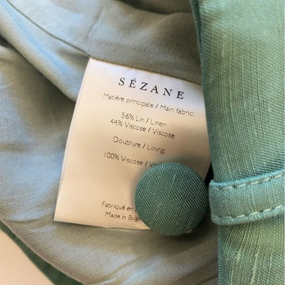 Sezane || Luc Shorts Pleated High Waist Button Fly Sage Green 36 US 4