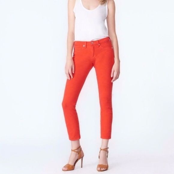 Veronica Beard || Brooke Cropped Jeans Neon Red 29