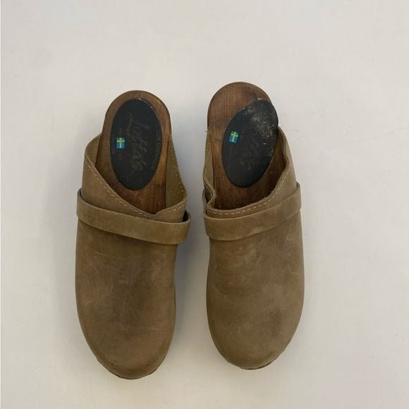 Lotta From Stockholm || Leather Clogs Tan Beige Brown 39