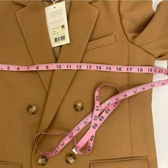 Sezane || Christie Blazer Double Breasted Camel Tan 38 US 6 NWT