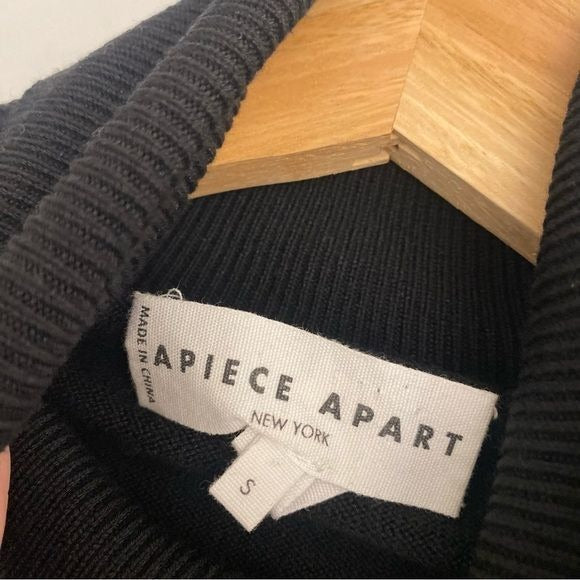 Apiece Apart || Dewi Turtleneck Puff Sleeve Sweater Black Small