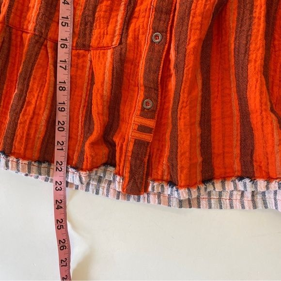 Free People || Lisbon Striped Top Yarn-Dyed Orange