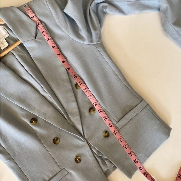 House of Harlow 1960 || Pointed Notched Lapel Blazer Jacket Light Blue Small