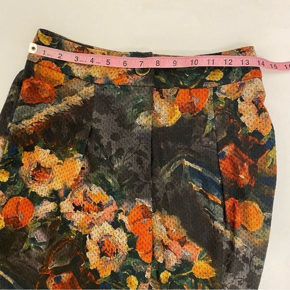 Anthropologie || Eva Franco Simone Watercolor Floral High Rise Trouser Small