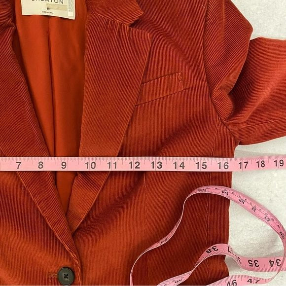 Aritzia || Babaton Taylor Corduroy Blazer Jacket Rust Red Orange 0