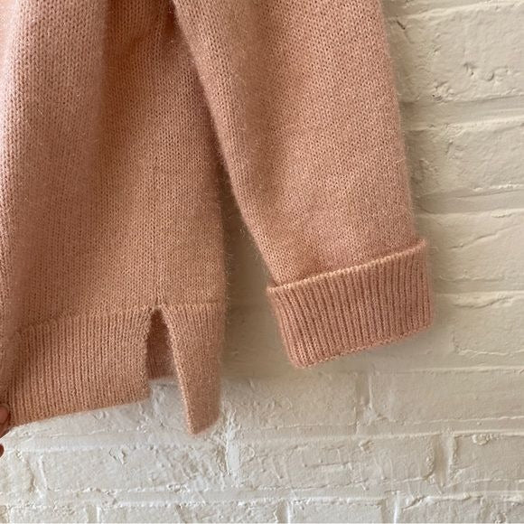 Kate Spade || Shimmer Tinsel Turtleneck Sweater Holiday Party Blush Pink Small