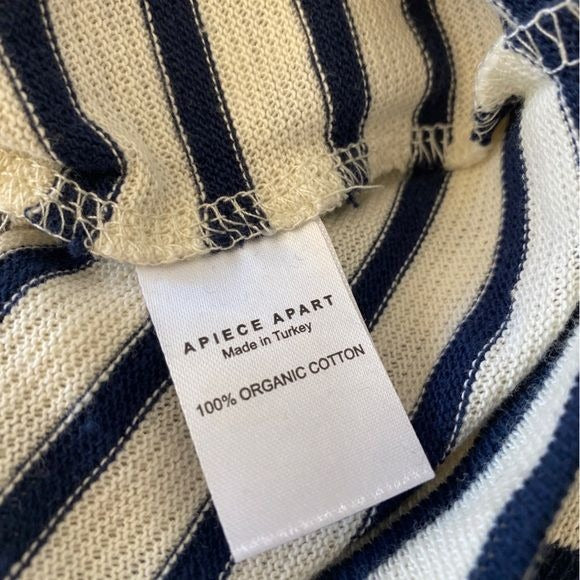 Apiece Apart || Elodie Mini Dress Pocket Boxy Navy Cream Stripe Small NWT