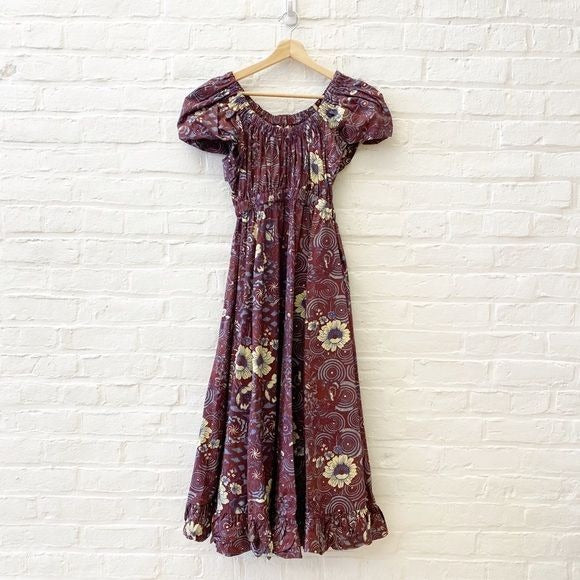 Ulla Johnson || Nanette Dress in Heliotrope Burgundy Purple Floral 0 NWT