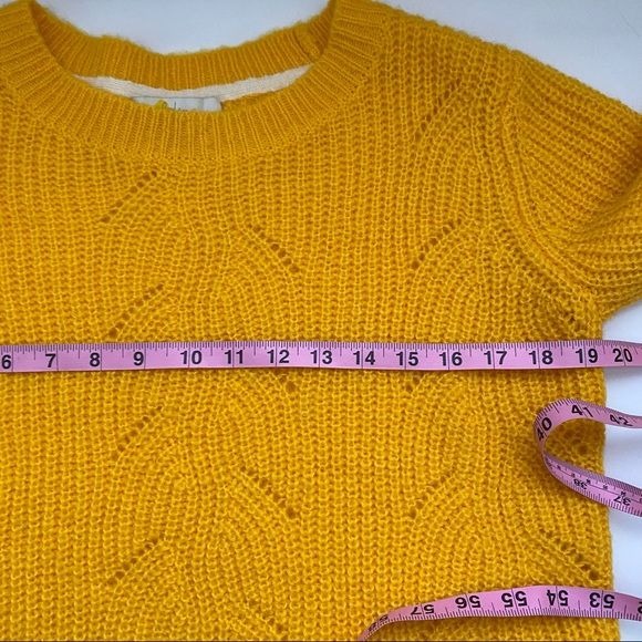 Boden || Hadley Pointelle Mohair Blend Sweater Happy Golden Yellow Small