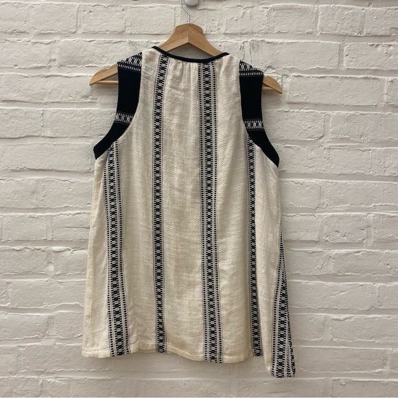 Ace & Jig x Barney’s || Hope Tank Sleeveless Keyhole Top Ivory Black Small