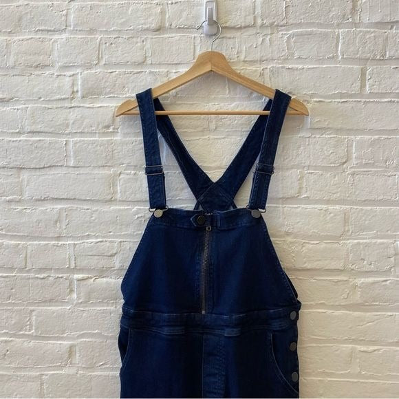 Universal Standard || Olivia Denim Overalls Stretch Dark Indigo Blue Small 14-16