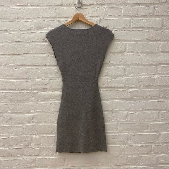 Aritzia || Wilfred Cutout Rib Knit Mini Dress Grey Small