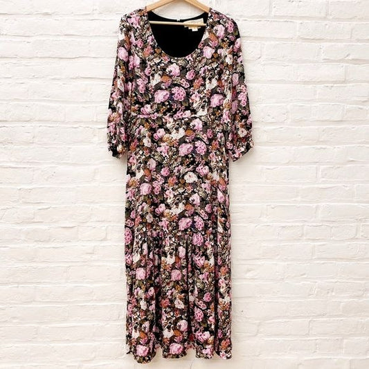 Anthropologie || Saltwater LUXE Rubie Tiered Floral Midi Dress Small