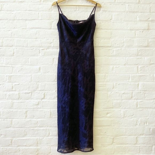 Anthropologie || Hutch Kinsey Cowl Neck Slip Midi Dress Navy 2