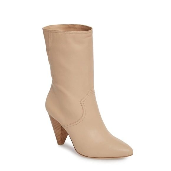 Joie || Gabbissy Almond Toe Leather Boot In Blush Tan 39.5