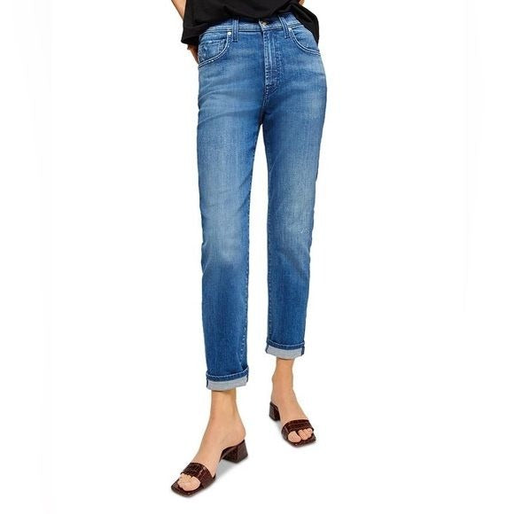 7 For All Mankind || Peggi Boyfriend Straight Jeans in Aphrodite Blue 28