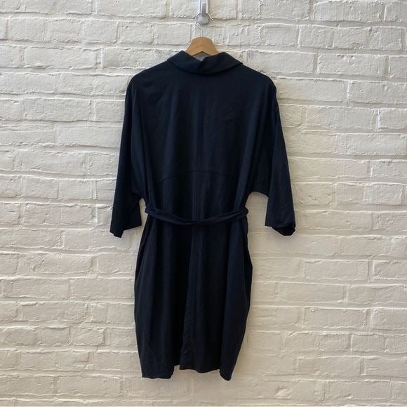 Lululemon || Perfectly Poised Dress Belted Shirtdress Cupro Solid Black 2