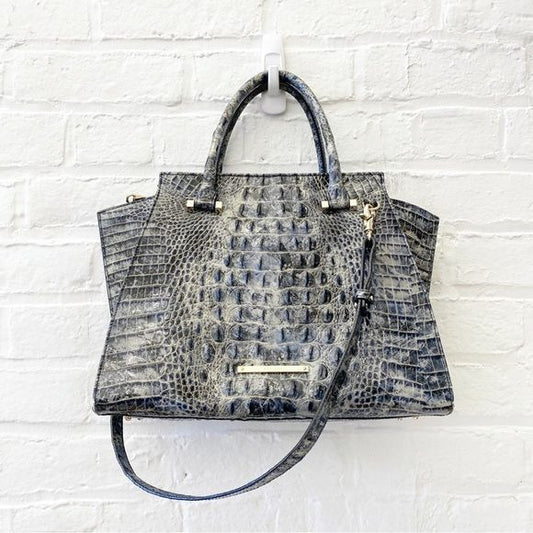 Brahmin || Priscilla Satchel Gray Teal