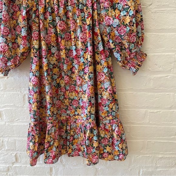 Anthropologie || Maeve Flounced Floral Smocked Mini Dress SP