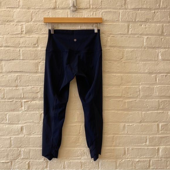 Lululemon || Wunder Under Crop High-Rise Roll Down Scallop  23" True Navy